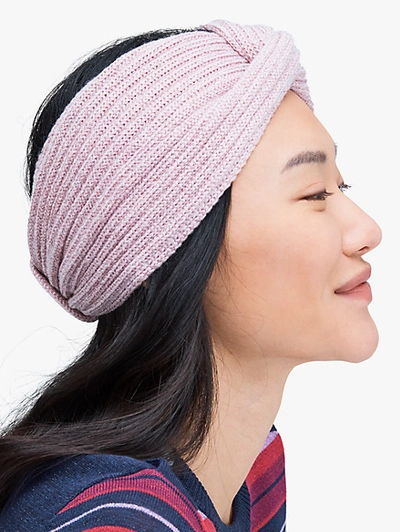 Shop Kate Spade Bow Headband In Chalk Pink