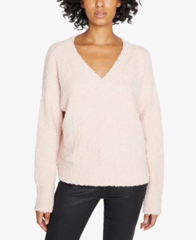 Shop Sanctuary Fuzzy V-neck Sweater In Pearl