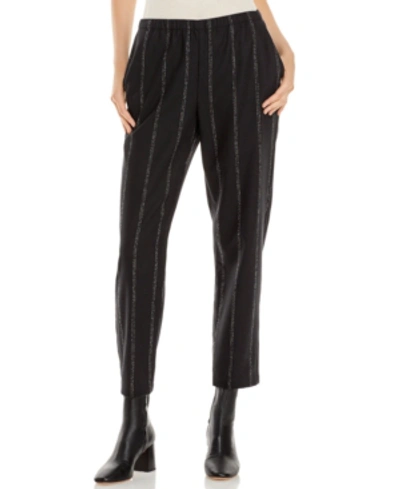 Shop Eileen Fisher Tapered Striped Pants In Charcoal