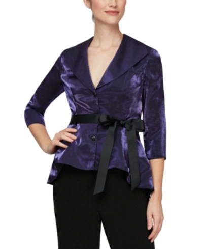 Shop Alex Evenings Foldover Blouse In Purple