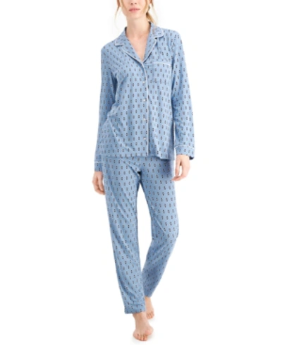 Shop Alfani Women's Ultra-soft Printed Pajama Set, Created For Macy's In Stamped Petals