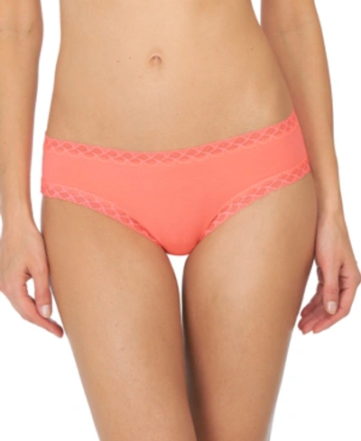Shop Natori Bliss Lace-trim Cotton Brief Underwear 156058 In Papaya