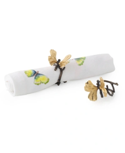 Shop Michael Aram Butterfly Ginkgo Napkin Ring Set, Set Of 4 In Gold