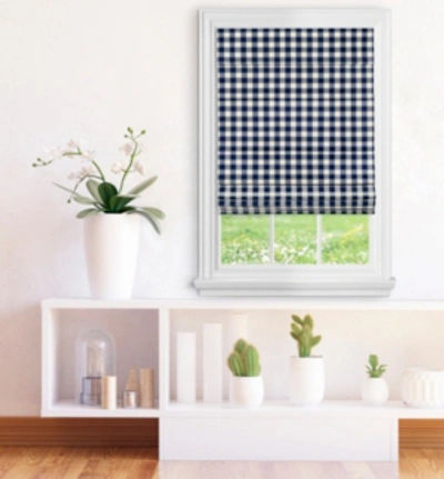 Shop Achim Cordless Buffalo Check Roman Window Shade 31x64 In Navy