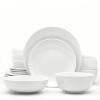 Euro Ceramica White Essential 16 Piece Dinnerware Set In Natural White