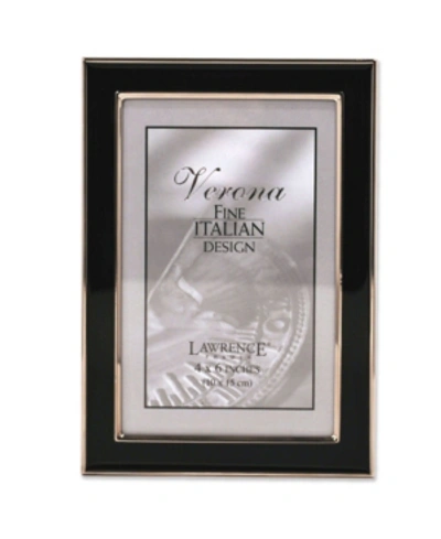 Lawrence Frames Silver Plated Metal With Black Enamel Picture Frame In Black