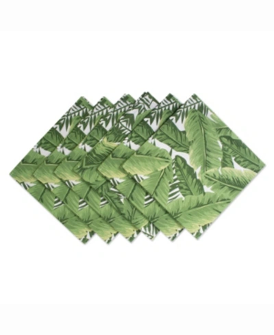 Shop Design Imports Banana Leaf Print Napkin Set Of 6 In Green
