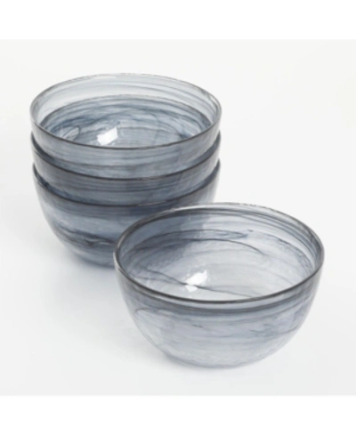 Shop Cravings By Chrissy Teigen Spun-glass 4-piece Bowl Set, Created For Macy's In Ink