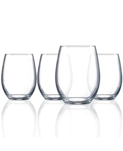 Shop Luminarc Cachet 17oz Stemless Wine Set Of 4 In Clear Glass