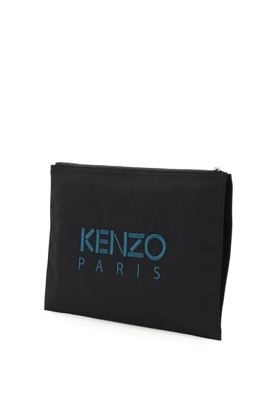 Shop Kenzo Document Holder Clutch Tiger In Noir