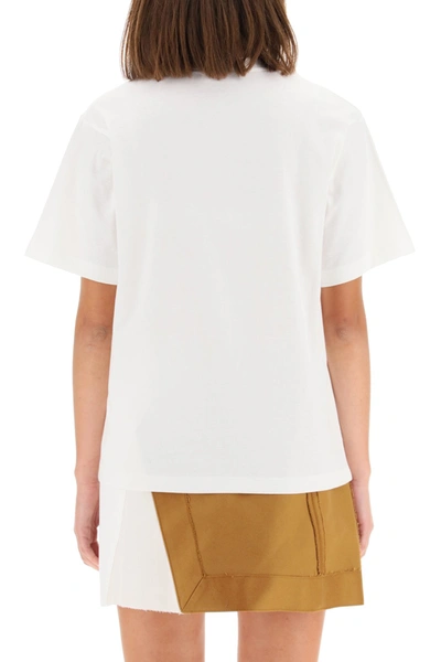 Shop Marni Patchwork Logo Embroidered T-shirt In Lily White