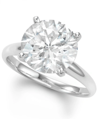 Shop Macy's Diamond Solitaire Engagement Ring (5 Ct. T.w.) In 14k White Gold
