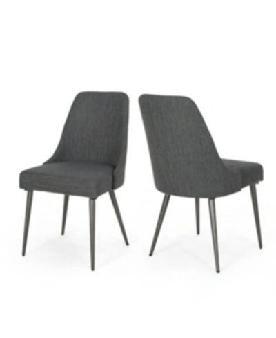 Shop Noble House Alnoor Dining Chairs, Set Of 2 In Charcoal