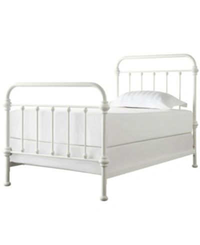 Inspire Q Calvados Antique Metal Bed, Twin In White