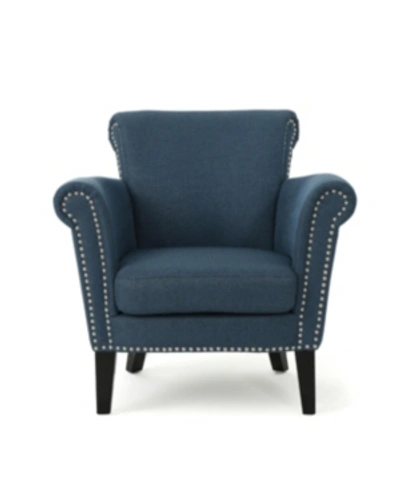 Shop Noble House Brice Club Chair In Navy