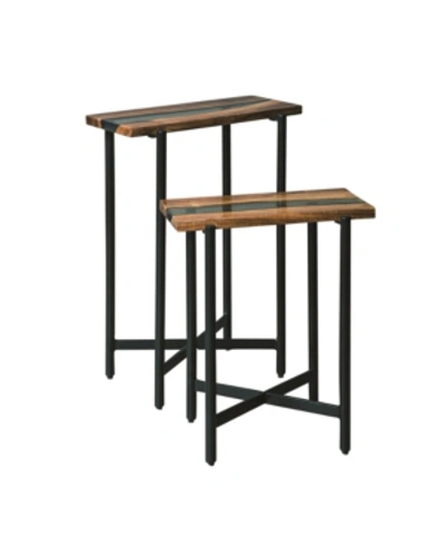 Shop Alaterre Furniture Rivers Edge Acacia Wood And Acrylic Nesting End Tables Set In Brown