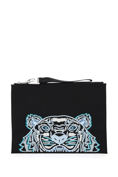 Shop Kenzo Tiger Pouch In Noir (black)