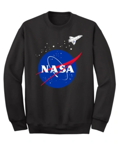Shop Hybrid Men's Nasa Spaceship Crew Fleece Sweatshirt In Black