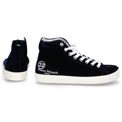 Shop Maison Margiela Low-top Sneakers Tabi Nylon Logo Black