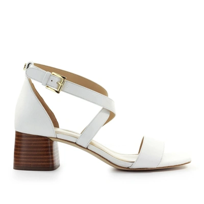 Shop Michael Kors Sandalen Diane Kalbsleder Logo Weiss In White