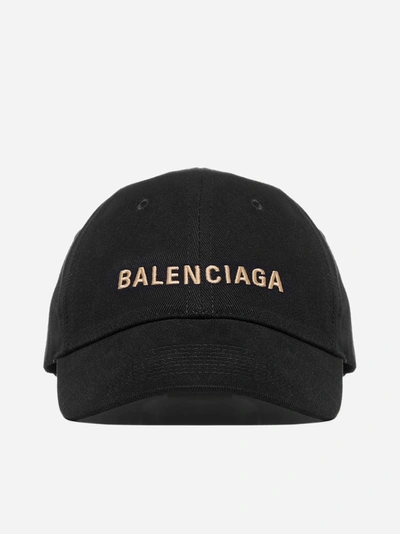 Shop Balenciaga Cappello Da Baseball In Cotone Con Logo
