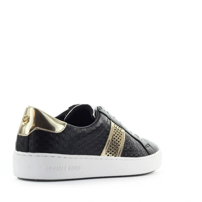 Shop Michael Kors Low-top Sneakers Irving Stripe Lace Up In Black