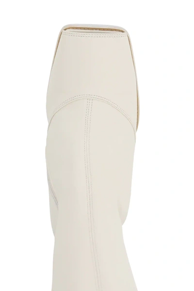 Shop Jacquemus Olive Leather Boots In White