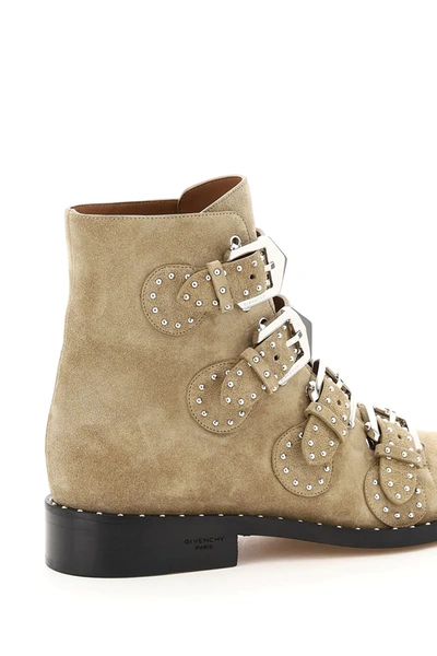 Shop Givenchy Elegant Studded Suede Ankle Boots In Beige