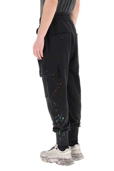Shop Dolce & Gabbana Color Dripping Jogger Pants In Grey,orange,green