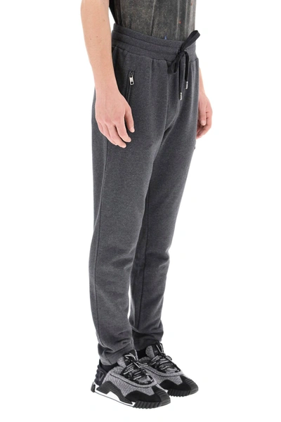 Shop Dolce & Gabbana Sweatpants Maxi Logo In Grey