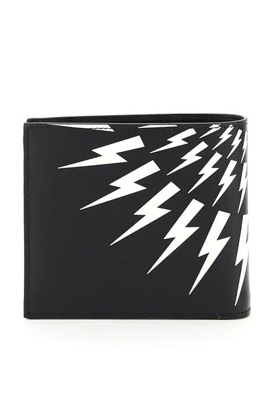 Shop Neil Barrett Fair-isle Thunderbolt Wallet In Black,white