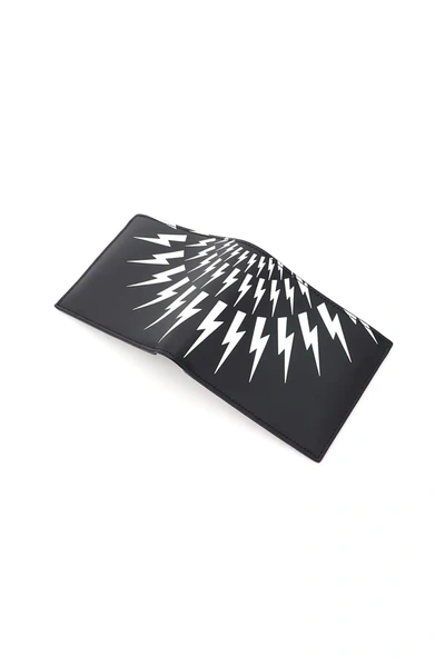 Shop Neil Barrett Fair-isle Thunderbolt Wallet In Black,white