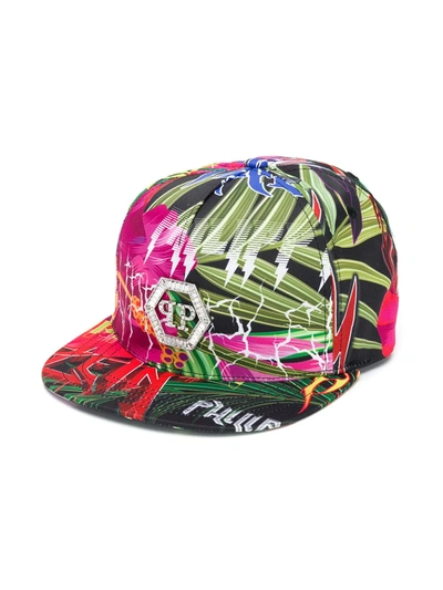 Shop Philipp Plein Jungle Rock Snapback Cap In Black