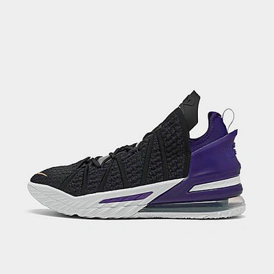 Shop Nike Lebron 18 Basketball Shoes In Black/metallic Gold/court Purple
