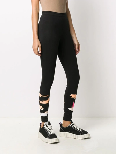 Shop Nike Swoosh Print Leggings In Black