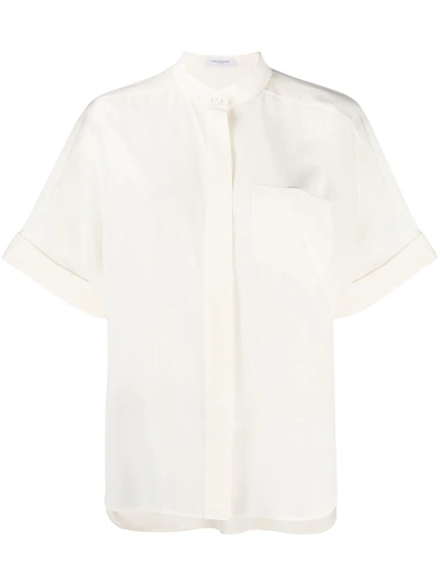 Shop Equipment Alvia Short-sleeve Silk Shirt In White
