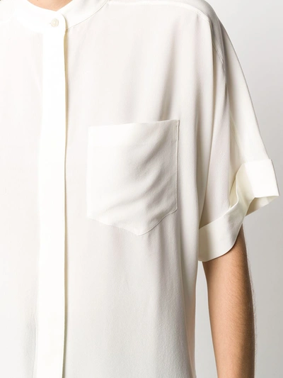 Shop Equipment Alvia Short-sleeve Silk Shirt In White