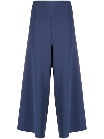 Shop Stella Mccartney Cut-out Loose Culottes In Blue