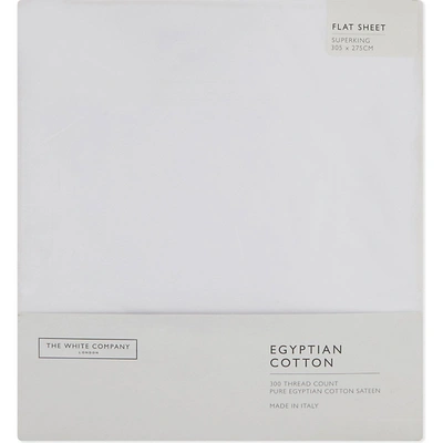 Shop The White Company White Sateen Egyptian Cotton Superking Flat Sheet