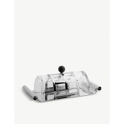 Shop Alessi Steel Grid Crystal And Stainless Steel Butter Dish