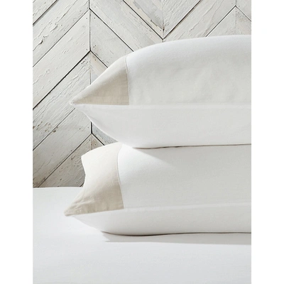 Shop The White Company Portobello Standard Oxford Pillowcase 50x75cm In White/natural
