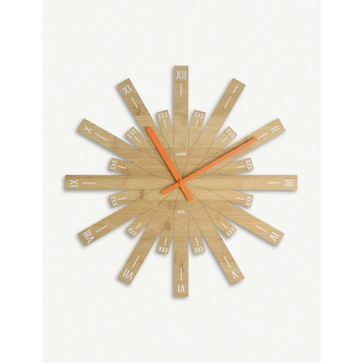 Shop Alessi Raggiante Bamboo Wood Wall Clock 48cm In Nocolor