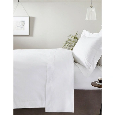 Shop The White Company White Savoy Cotton Super King Fitted Sheet