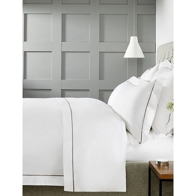 Shop The White Company White/mink Savoy Cotton Double Duvet Cover 200x200cm