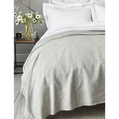 Shop The White Company Luxury Wool And Cashmere-blend Throw In Grey