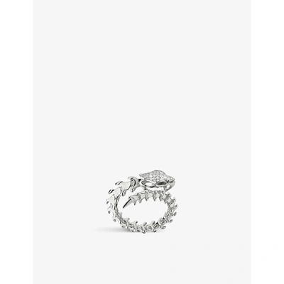 Shaun Leane Serpent Trace Sterling Silver And Diamond Wrap Ring In Silver