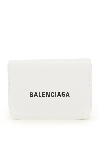 Shop Balenciaga Cash Mini Wallet In Wht Blk