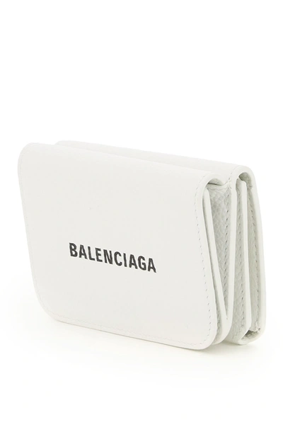 Shop Balenciaga Cash Mini Wallet In Wht Blk