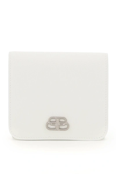 Shop Balenciaga Bb Compact Wallet In White