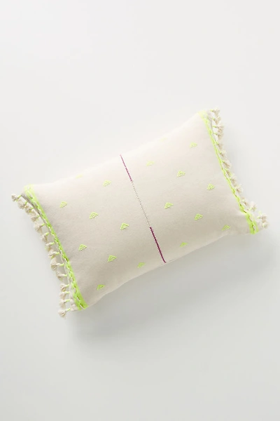 Shop Anthropologie Embroidered Jodi Pillow In Green
